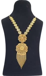 Offre d'usine directe nouvelle mode collier et boucle d'oreille plaqué or 24KT ensemble quatre grammes avec anneaux pour les fêtes et les anniversaires - Product Image 2