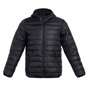 Chaquetas Acolchadas con Capucha de Color Negro, Material de Poliéster, Logotipo Personalizado, Ropa Deportiva de Invierno de Alta Calidad, Chaqueta de Burbujas para Hombre, Precio Económico - Product Image 1