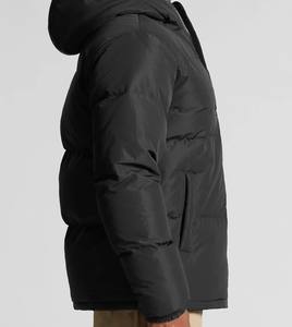 Chaqueta acolchada con capucha para hombre a la moda al por mayor con diseños personalizados-impermeable informal invierno bordado cremallera sólida de alta calidad - Product Image 2