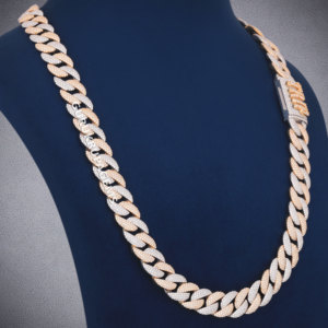 Bijoux glacés de qualité supérieure 14mm Hip Hop 925 argent VVS Moissanite chaîne à maillons cubains pour hommes - Product Image 2