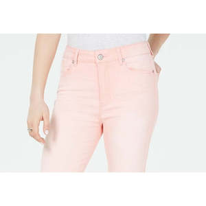 Jeans Skinny Colorati Rosa per Ragazze, Taglia 3, Vita Alta, Gamba Larga, Stile Casual con Decorazioni in Cristallo, Denim XL - Product Image 2