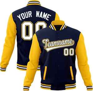 Nom Numéro Veste Respirante Personnalisé Mode Varsity Jacket Coton Mélangé Letterman Baseball Veste Unisexe Personnalisé Cousu - Product Image 3
