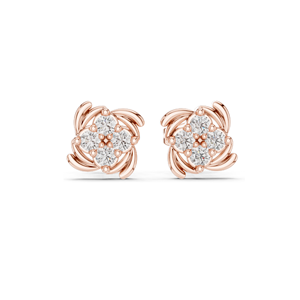 Boucles d'oreilles clous en or 18 carats, 14 carats, 10 carats et argent 925 avec diamants de laboratoire en grappe en spirale de 0,36 carats, clarté VVS-VS EF, rose, jaune, blanc - Product Image 3