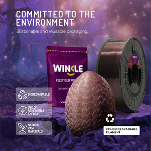 Filament d'imprimante 3D WINKLE PETG Crystal 1,75 mm 1 kg FDM Haute résistance aux chocs Fabriqué en Europe Tolérance 0,05 mm Buse 220-240 - Product Image 5