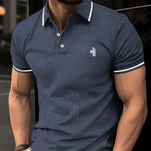 เสื้อโปโลผ้าฝ้าย100% โอเวอร์ไซส์สำหรับผู้ชายเสื้อตีกอล์ฟแขนสั้นผ้าแคนวาสสำหรับใส่เล่นกอล์ฟสินค้ามาใหม่2024 - Product Image 3