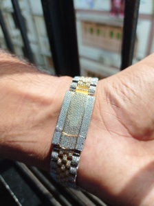 Lấp lánh Bling lớn quay số cơ khí quyến rũ Iced out unisex bezel sang trọng hip hop tùy chỉnh kim cương Đồng hồ đeo tay - Product Image 5