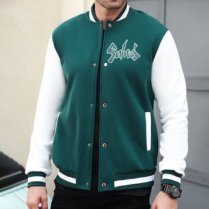 Vente en gros Veste de frappeur de baseball de coupe athlétique pour hommes Veste d'université de frappeur de baseball respirante décontractée avec lettres brodées - Product Image 5