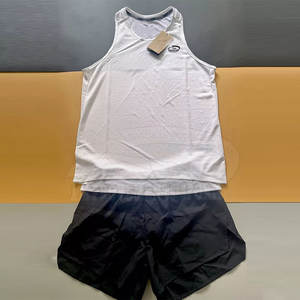 Camiseta lavada con ácido para hombre con logotipo personalizado al por mayor, ropa informal sin mangas, conjunto de camisetas de verano para hombre - Product Image 3