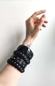 Conjunto de 4 piezas de estilo Vintage Retro de alta calidad, pulseras de diamantes de imitación multicolores blancas hechas a mano, brazalete de moda, artesanías de joyería - Product Image 4