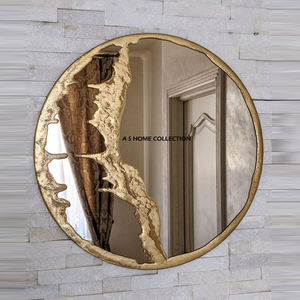 Miroir mural élégant et haut de gamme, design feuillage doré, pour la décoration de la maison, vaisselle, bureau, à bon prix - Product Image 2