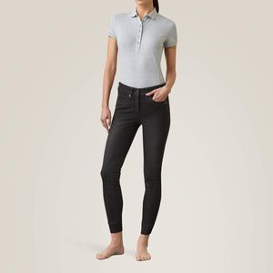 New Arrival Denim Horse Riding Breeches Wholesale Equestrian Clothing Customizable Women's Pants Jodhpurs with Knee Patch Grip - Product Image 3