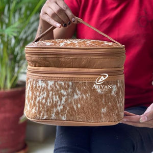 Boîte à bijoux en cuir en cuir, étui à bijoux occidental de rangement de bijoux de voyage meilleur cadeau pour les femmes - Product Image 1