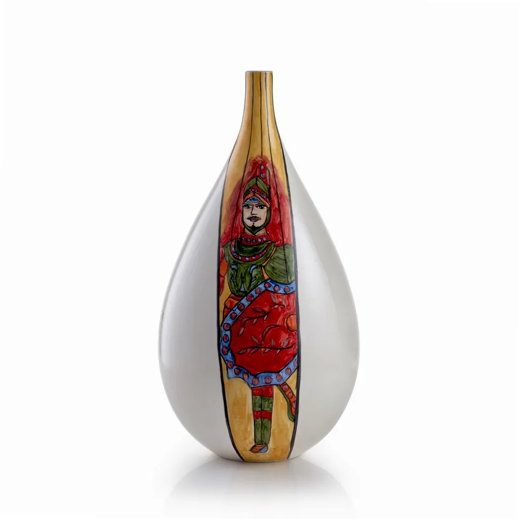 프리미엄 품질 이탈리아 장식 도자기 병 꽃병 인형 디자인 16 "현대 가정 장식