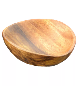 AK Bol de service rond en bois sculpté en laiton de couleur noyer Ensemble de 3 pour restaurant et hôtel - Product Image 5