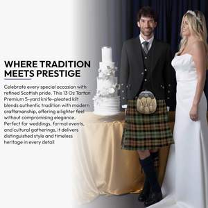 <b>Men's</b> 5 Yard Scottish Tartan Kilt in the <b>Black</b> <b>Watch</b> Weathered Tartan Pattern Wool Blend Wholesale 2026 - Product Image 6