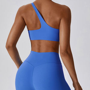 Women's OEM Gym Sportswear Crop Top in XL One Shoulder and <b>Backless</b> Design Lightweight Breathable and Seamless <b>Sports</b> <b>Bra</b> - Product Image 5