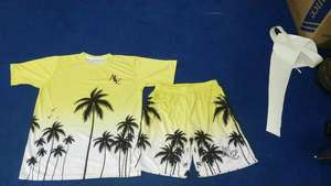 Conjunto de camiseta de verano transpirable de alta calidad, Conjunto de camiseta de algodón con diseño personalizado, conjunto de pantalones cortos impresos por sublimación 3D para hombre - Product Image 3