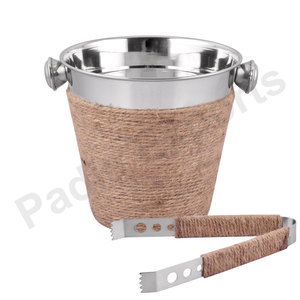 Metal <b>Ice</b> <b>Bucket</b> with Rope <b>Ice</b> Tong for Party Occasions - Product Image 1
