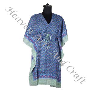 Robe courte de créateur pour femmes sans manches indien main bloc imprimé coton Midi caftan vêtements de tous les jours femmes filles grande taille ODM fête - Product Image 4
