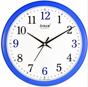 Horloge murale analogique idéale, en plastique rond blanc, pour la maison, l'hôtel, le restaurant, qualité supérieure, emballage en boîte ondulée multi-usages, prêt à l'emploi - Product Image 5