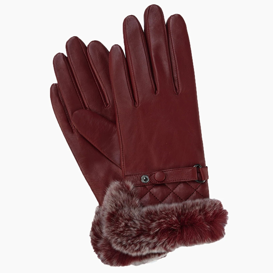 Winter Leather Gloves Warm Fur Full Finger Mittens Driving Windproof Glove Winter Hand Gloves Touch Screen