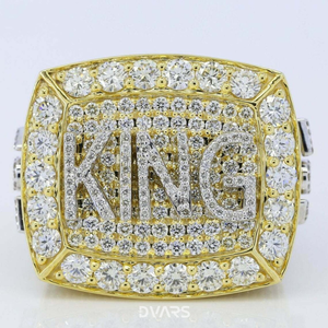 Bague de poitrine personnalisée pour homme KING, en argent 925 glacé, moissanite VVS, bijoux hip-hop, mariage, fêtes, cadeau pour rappeur, plaqué or - Product Image 1