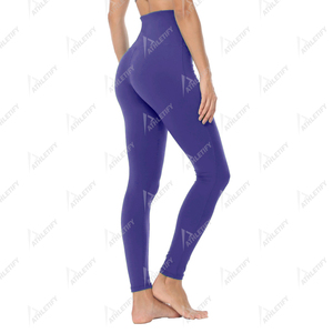 กางเกงเลกกิ้งเล่นโยคะเอวยางยืดสำหรับผู้หญิงชุดออกกำลังกายเล่นโยคะวิ่งเล่นฟิตเนสผ้าสแปนเด็กซ์/ โพลีเอสเตอร์ยาวเต็มตัว220ก. กำหนดได้เอง - Product Image 3