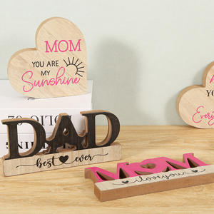 Ornement de table de fête des mères heureuse artisanat en bois meilleur <span class=keywords><strong>papa</strong></span> décorations en bois cadeaux de fête des pères heureux fournitures de fête - Product Image 3