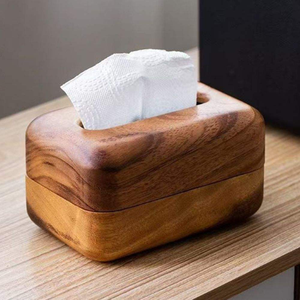 Boîte à mouchoirs rectangulaire en bois classique, simple, faite à la main, SANIYA HANDICRAFT, design écologique, parfaite pour un usage quotidien à la maison - Product Image 3