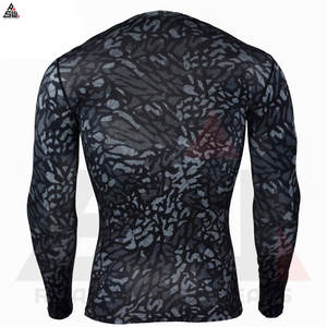 Active Wear Gym Compresión Camisa Stock Hombres Manga completa Secado rápido Transpirable 100% Poliéster Alta calidad Entrenamiento Atlético Top - Product Image 2