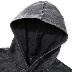 Custom Streetwear Unisex Cotton Winter <b>Hoodies</b> <b>Plain</b> Blank Heavy Weight Oversized Faded Acid Wash Men's Fleece Quick Dry - Product Image 5