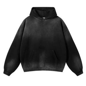 เสื้อฮู้ดฟอกสีกรดแบบปรับแต่งได้ตามต้องการผ้าฝ้ายผสม100% เข้ากับสตรีทมีเทคนิคการปักสำหรับฤดูหนาว - Product Image 3