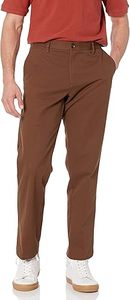 Pantalón chino formal de invierno de corte clásico para hombre, resistente a las arrugas, tejido de lana pesado, cintura alta elástica, cremallera recta - Product Image 3