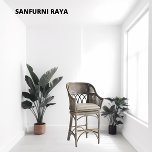 High Quality Hotel Furniture Modern Simple Restaurant Dining Chair with Comfortable <b>Cushion</b> High Leg Rattan <b>Stool</b> for Weddings - Product Image 5