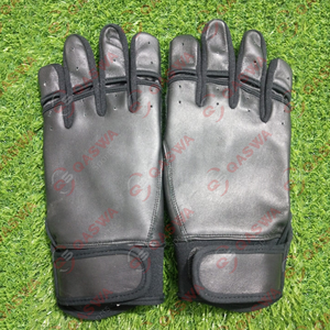 Gants de baseball en cuir antidérapants, couleur noire, manchette courte, pour adultes et jeunes joueurs, gants de softball - Product Image 2