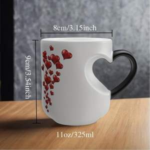 Taza Mágica <span class=keywords><strong>de</strong></span> Cerámica con Forma <span class=keywords><strong>de</strong></span> Corazón que Cambia <span class=keywords><strong>de</strong></span> Color, 11 oz, Termocrómica, Diseño Divertido, Novedosa Taza <span class=keywords><strong>de</strong></span> Café para el Día <span class=keywords><strong>de</strong></span> San Valentín - Product Image 2
