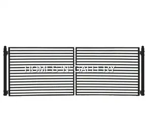 Pulver beschichtete große schmiede eiserne Metall tore Zäune Eingang Doppels chaukel Einfahrt Tore Hersteller und Exporteure aus Asien