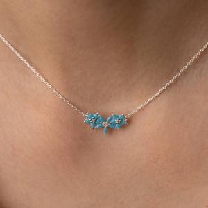 Collar DE FLOR DE RACIMO turquesa, colgante de piedras preciosas de plata esterlina, regalo de joyería para mujer hecho a mano - Product Image 1