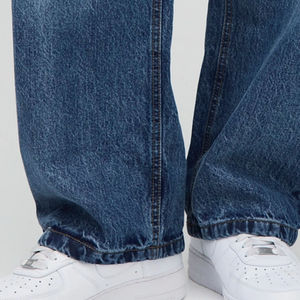 Nouveau jean pour homme de style streetwear, coupe régulière, noir, coupe ample, pantalon en denim pour homme, denim droit, décontracté, logo personnalisé, denim délavé - Product Image 6