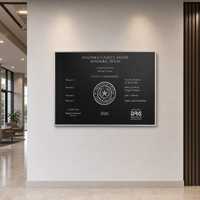 Placa Conmemorativa Grabada en Aluminio Anodizado Negro Personalizada, Placa de Identificación Grabada con Precisión CNC para Señalización de Edificios