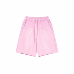 Pantalones cortos de felpa francesa de algodón pesado para hombre, ropa de calle con bordado desgastado, pantalones cortos de cintura doble lavados con ácido - Product Image 4