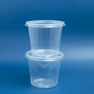 Supplier 350 500 550 600 700 1000 1200ml High Quality Round Disposable Plastic Take Away Food Containers With Lid