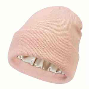 Wholesale Adult Silk Lined Beanies For <b>Men</b> & Women Knitted Winter Warm Hats With Satin Lining Beanies <b>Cap</b> - Product Image 2