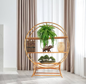 Estante redondo de mimbre, mueble de mimbre - Product Image 1