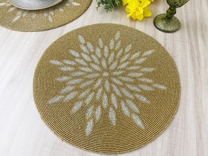 Luxury Table Decorate <b>Seed</b> Beads Embroidery Placemat Pure Handmade Beaded Embroidery Placemat New by glowin fashion - Product Image 3