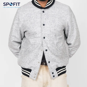 Qualité supérieure Letterman Baseball School College Bomber Varsity Jacket Laine Toile Stand Surdimensionné Veste D'hiver pour Hommes Femmes - Product Image 2