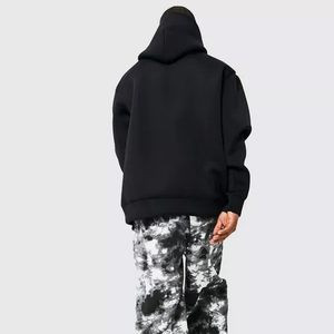 Sudadera con Capucha Extra Grande para Hombre, 100% Algodón, Forro Polar, con Estampado Digital, Gruesa, Negra - Product Image 5