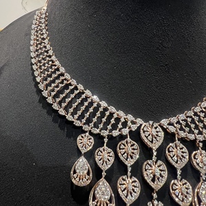 ชุดสร้อยคอเพชรธรรมชาติแท้14K ตัดอย่างยอดเยี่ยมสำหรับบุคคลที่สามได้รับการรับรองของผู้หญิงเครื่องประดับหรูหราสง่างาม - Product Image 6