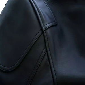 Real Leather <b>Sheepskin</b> Aniline Zipper Lavendard Blue <b>Men</b> Biker <b>Jacket</b> with Quilted Viscose Lining and Inside Outside Pockets - Product Image 3