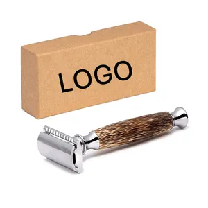 Cómoda sensación de mano, diseño de mango clásico, uso profesional de peluquería, maquinilla de afeitar de seguridad para hombre - Product Image 2